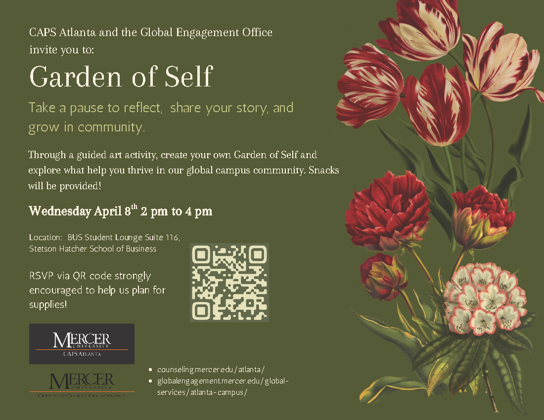 Promotional flyer for Garden of Self event.