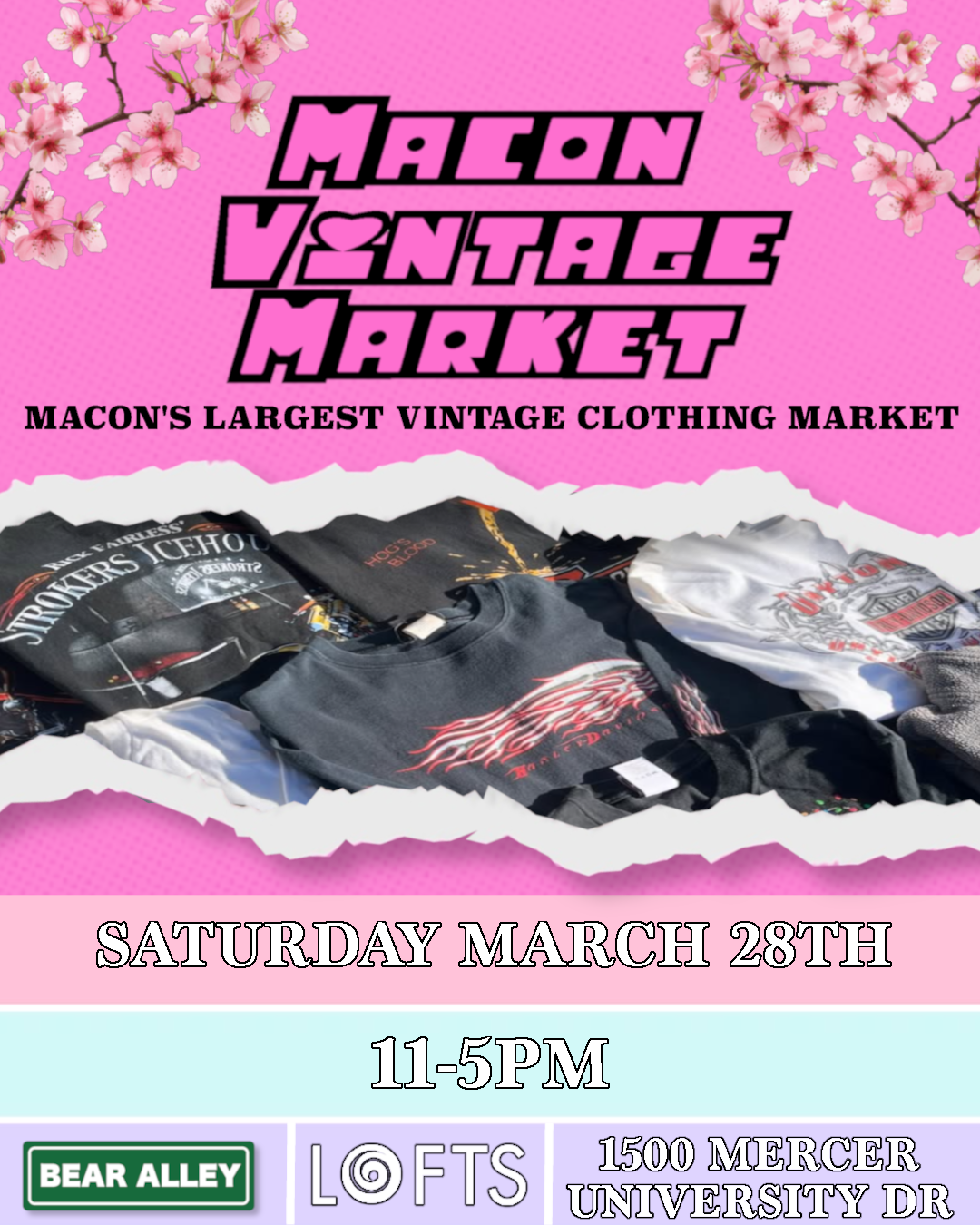Promotional flyer for Macon Vintage Market.