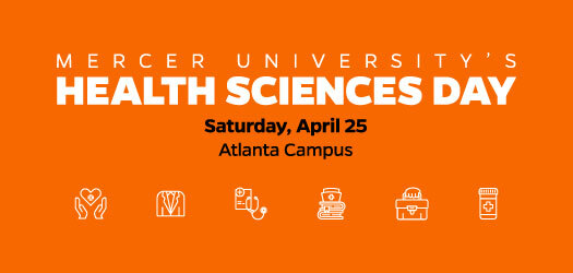 Promotional graphic for Mercer University's Health Sciences Day.
