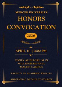 Invitation to Honors Convocation.