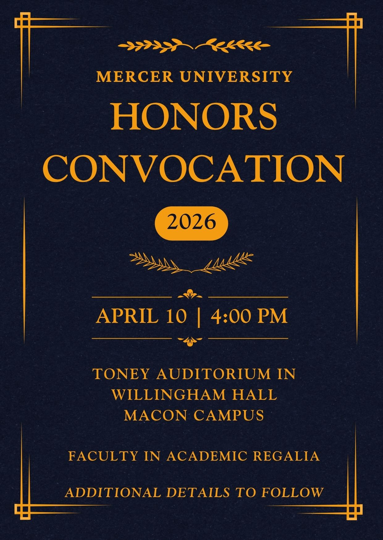 Invitation to Honors Convocation.