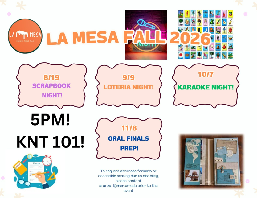 Promotional graphic for La Mesa.