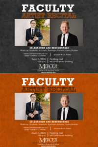 Promotional flyer for faculty artist recital.