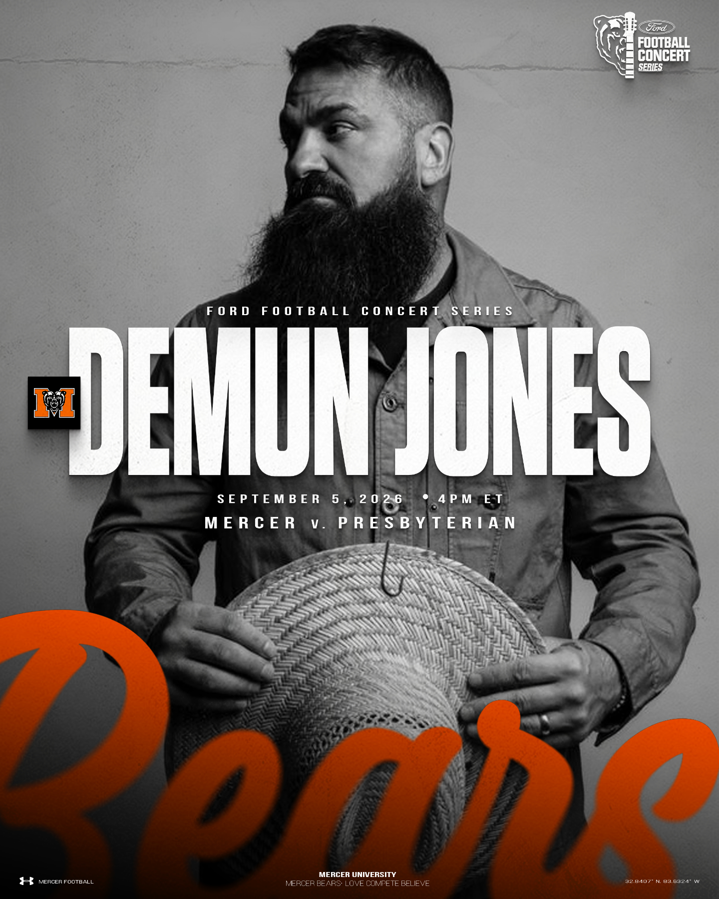 Promotional graphic for Demun Jones concert.