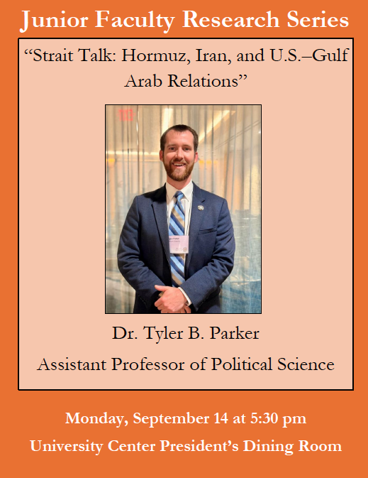 Promotional graphic for Strait Talk event with Dr. Tyler B. Parker.