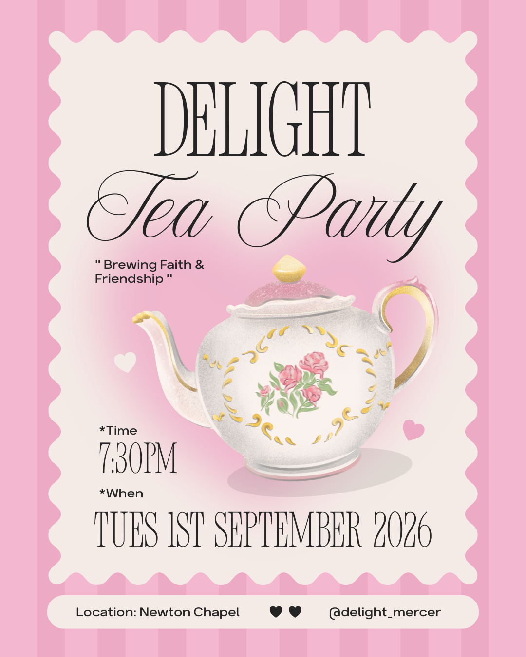 Promotional flyer for Delight Tea Party.