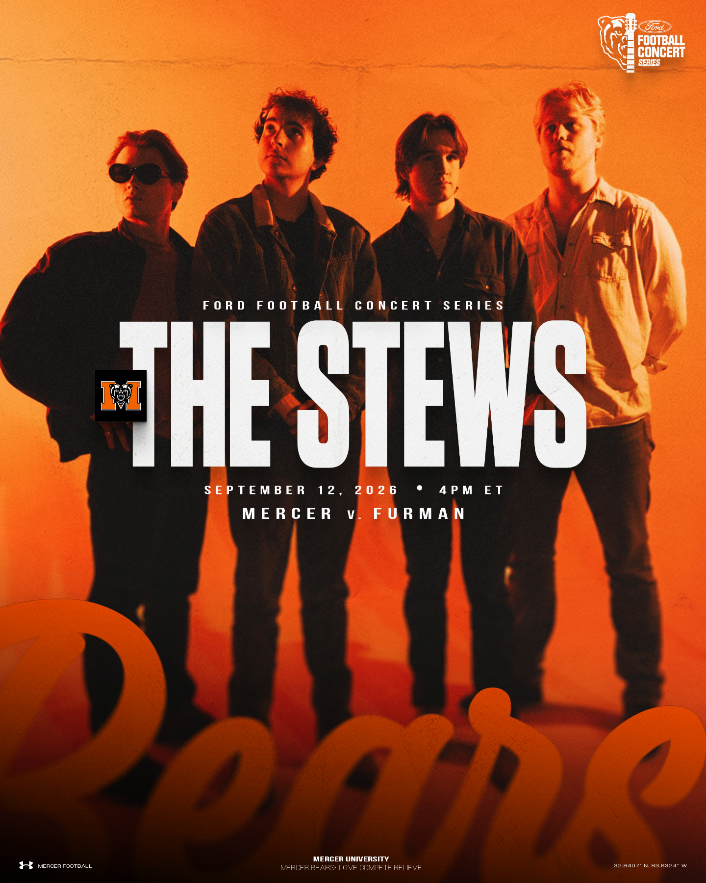 Promotional graphic for The Stews concert.