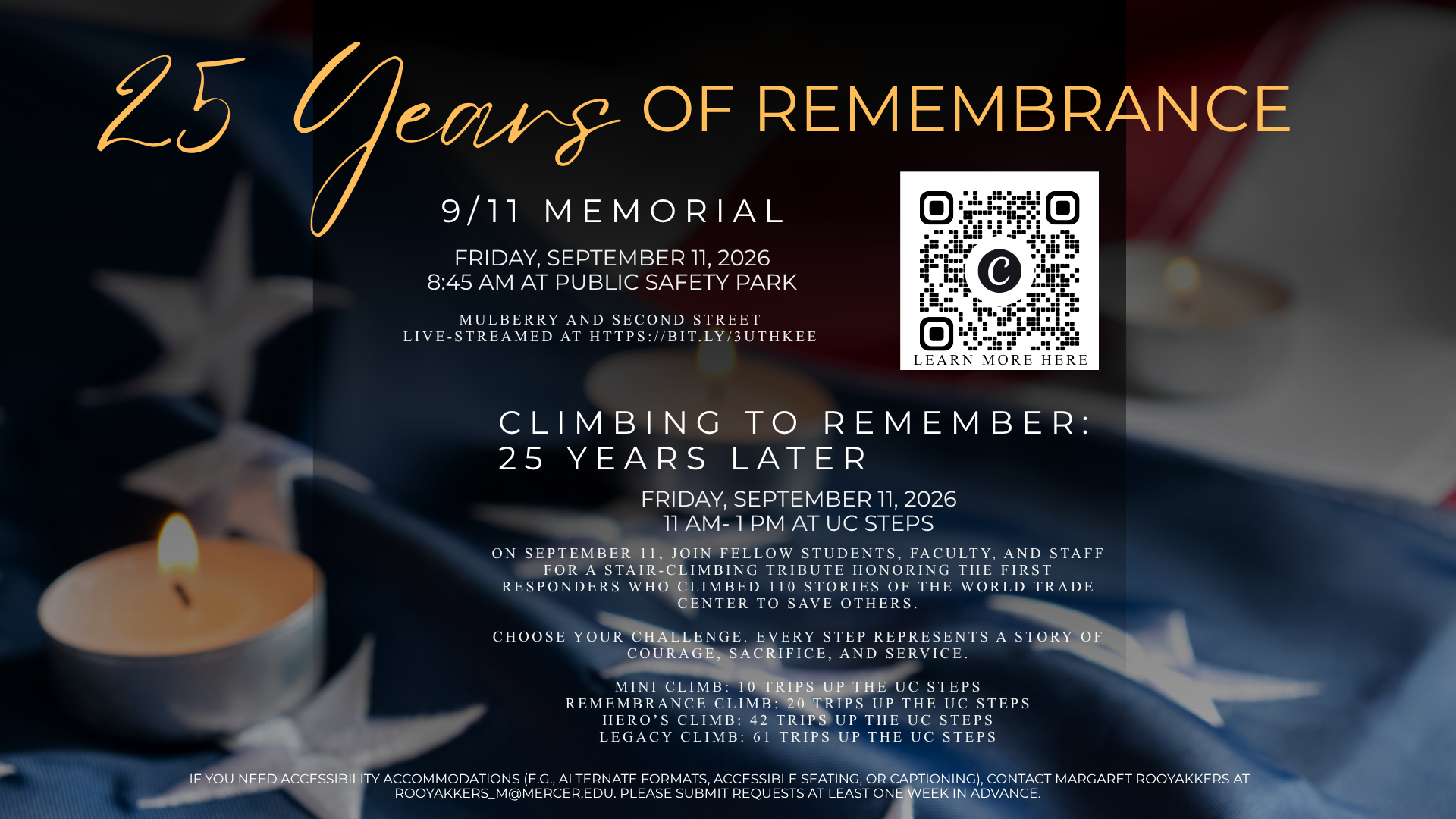 Promotional graphic for 25 years of remembrance.