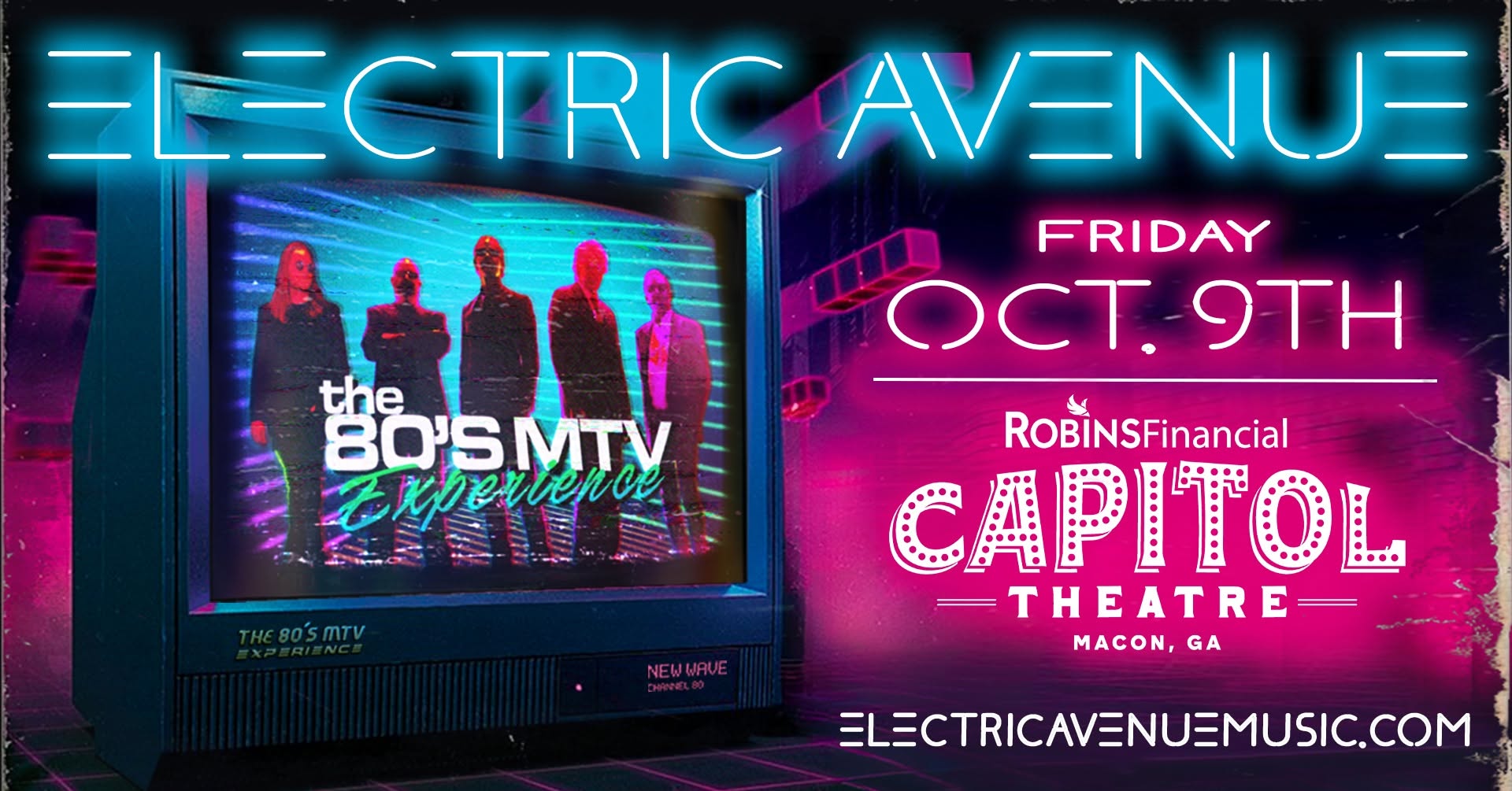 Promotional graphic for Electric Avenue.
