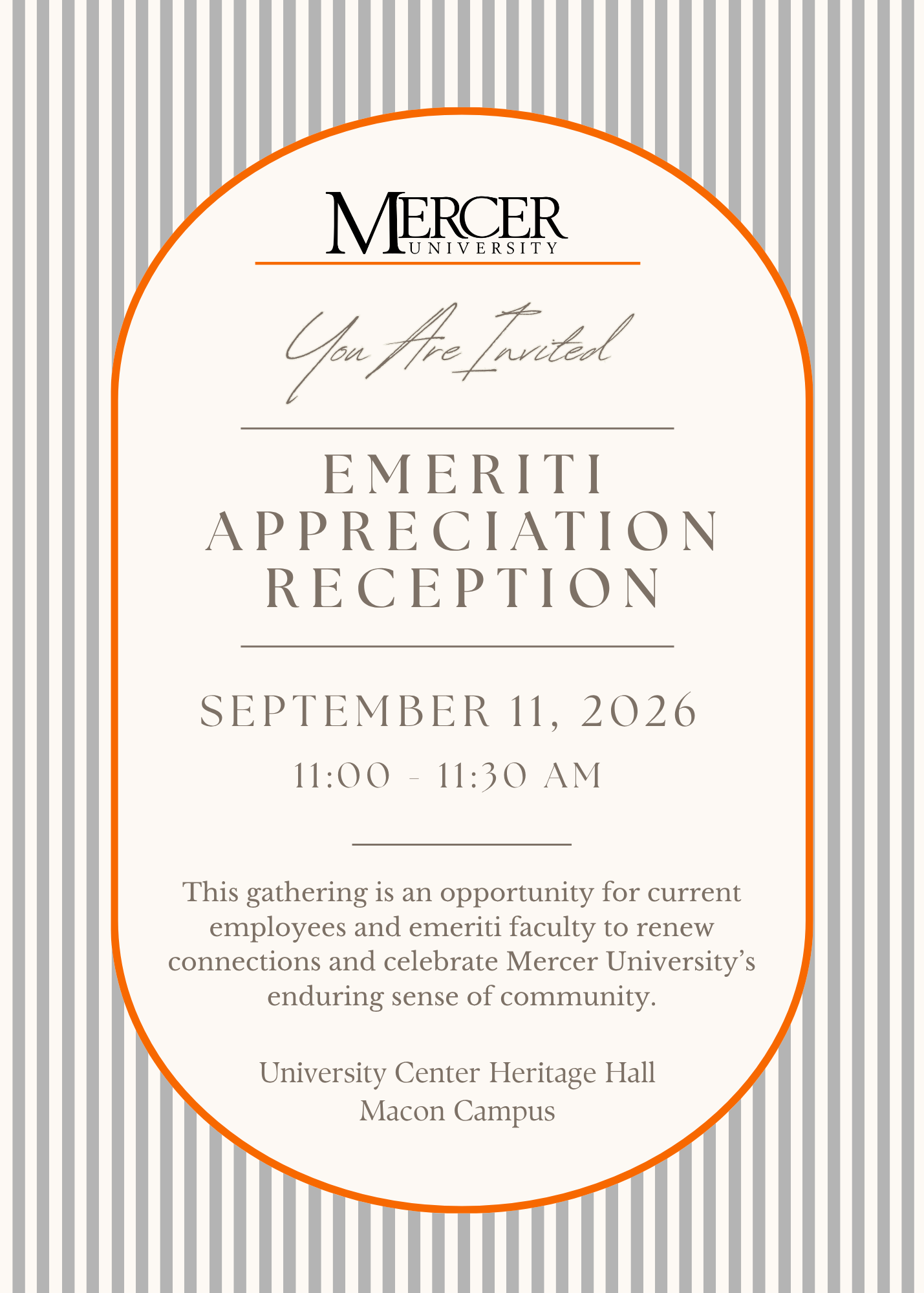 Invitation graphic for the Emeriti Appreciation Reception.