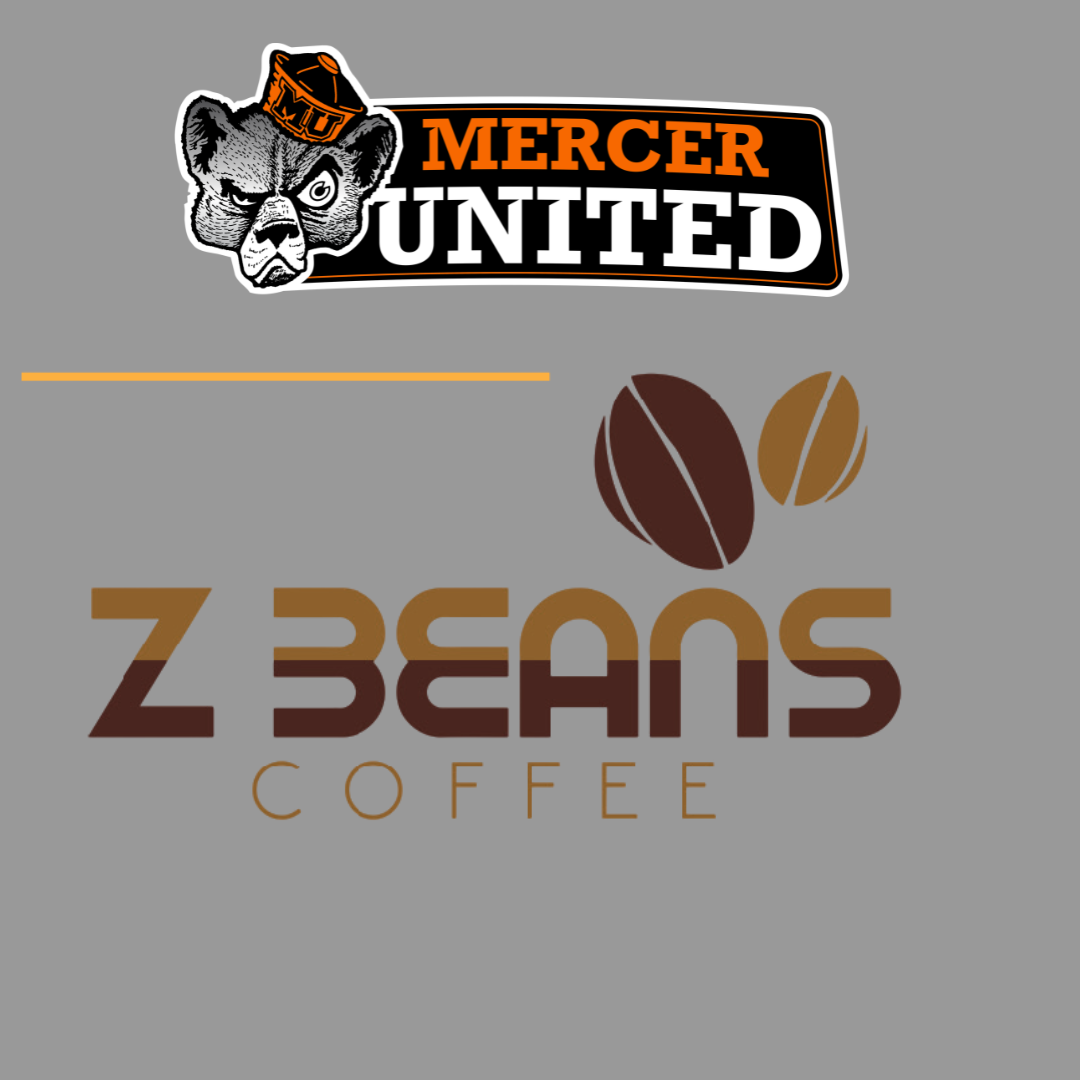 Logos for Mercer United and Z Beans.