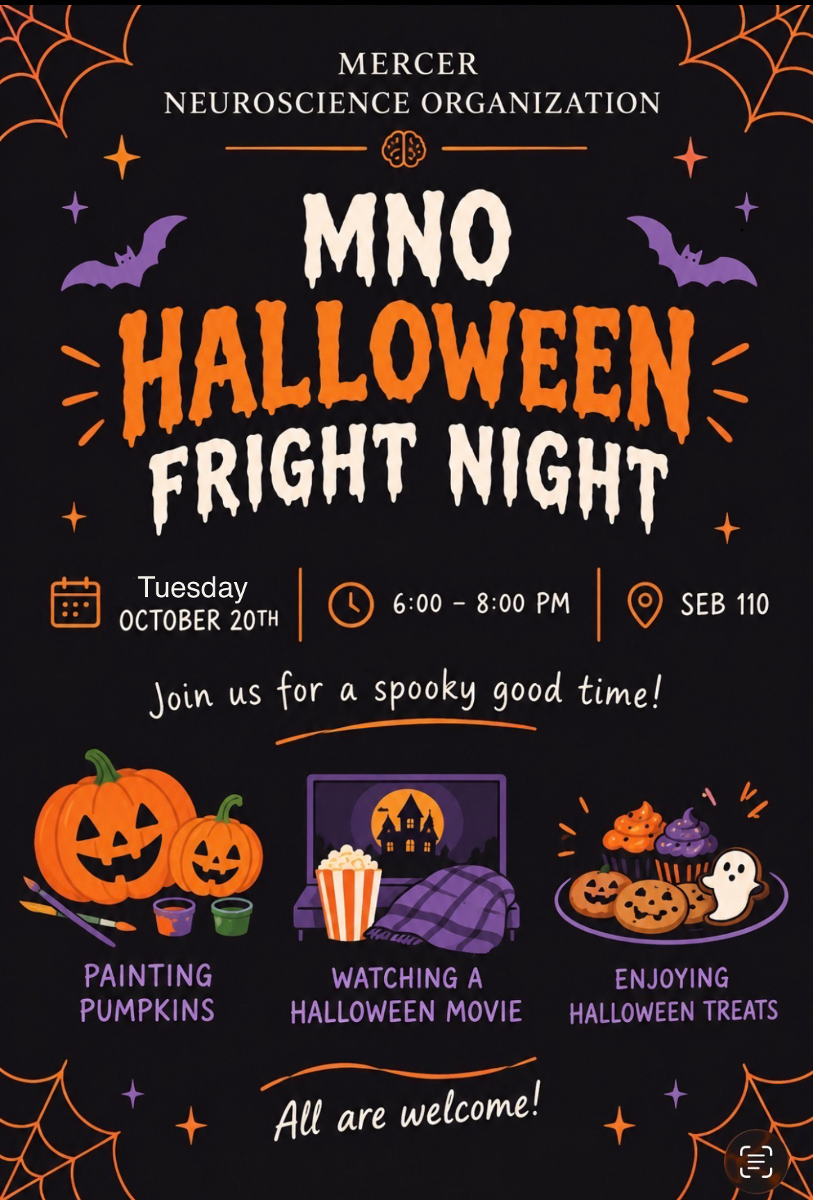 Promotional flyer for MNO Halloween Fright Night.