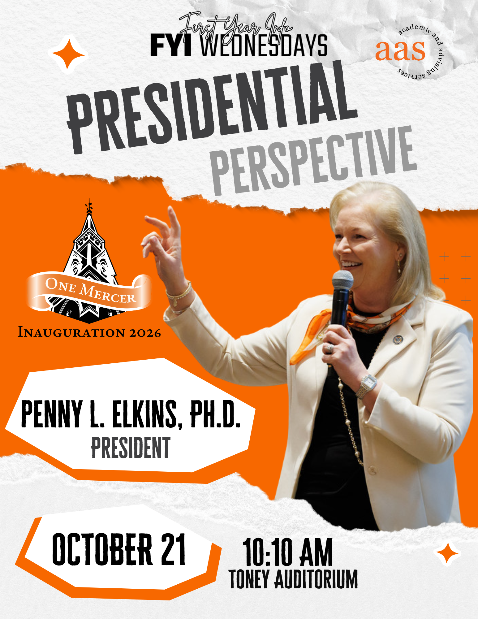 Promotional flyer for Presidential Perspective event.