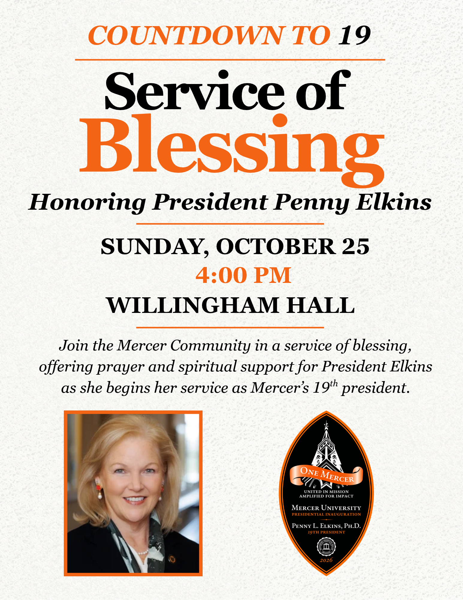 Promotional flyer for Service of Blessing.