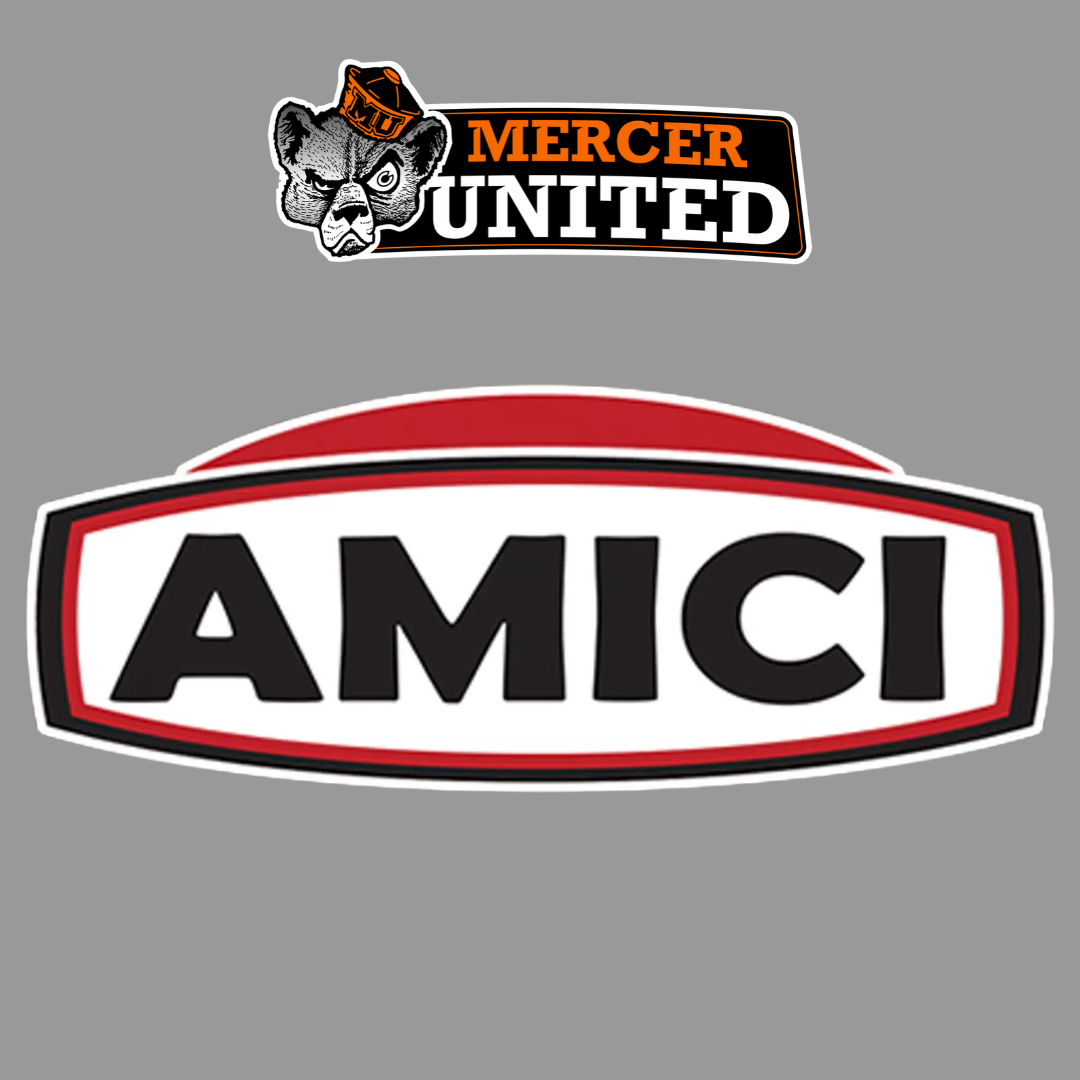 Logos for Mercer United and Amici.