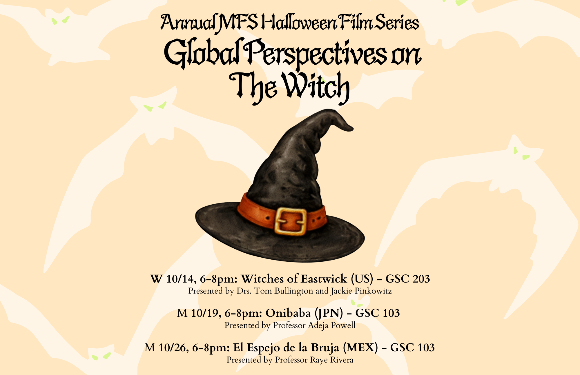 Promotional graphic for Global Perspectives on the Witch film series.